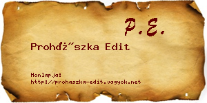 Prohászka Edit névjegykártya