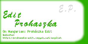 edit prohaszka business card